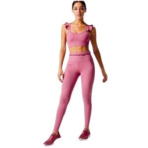 Year of Ours Set! Samba Ruffle Legging and Sarah Bra, Color Rose